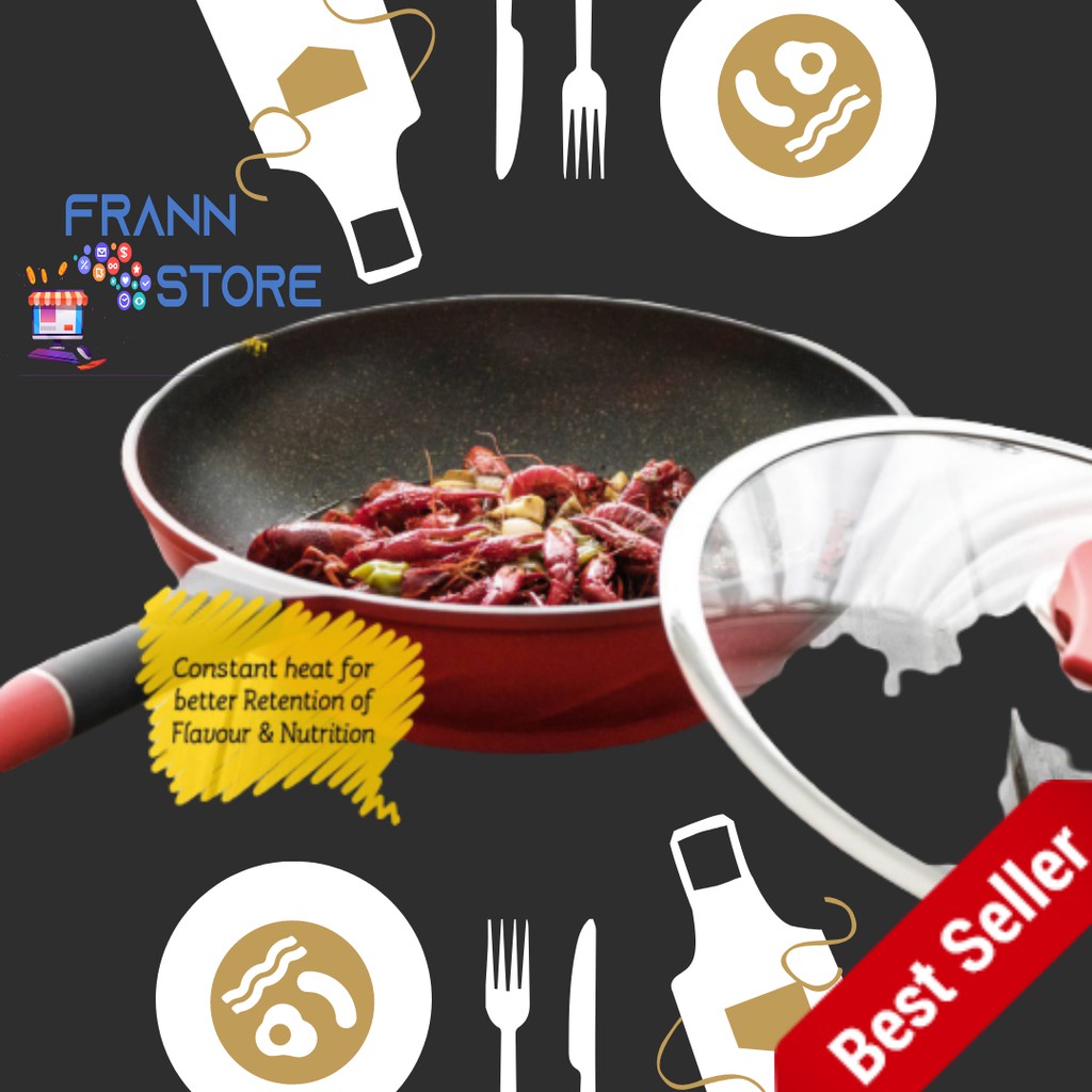 ILUVA Teflon Keramik 32 cm - Teflon Keramik Anti Lengket - Teflon Jumbo