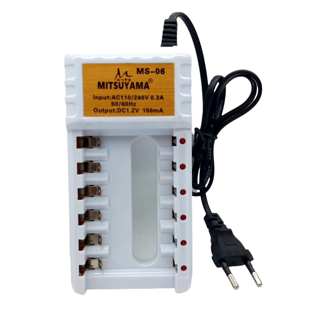 Charger Baterai  AA /AAA Fast Charging DC 1.2v - 150mA  6 Slot