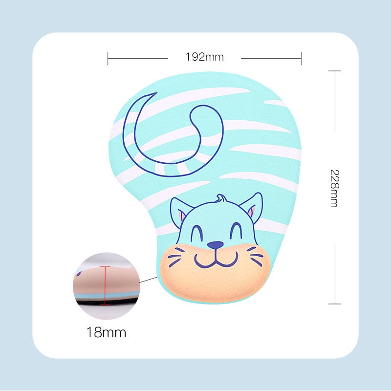 G01 Mouse Pad Silikon Tebal Motif Kartun Lucu Dengan Bantalan Pergelangan Tangan Untuk Komputer Kantor