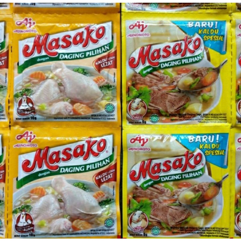 

Masako penyedap rasa ayam/masako rasa sapi 1renceng 12pcs