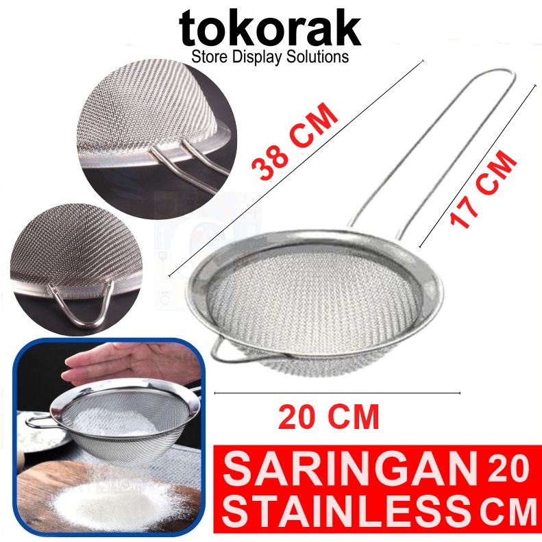 SARINGAN TEH 20 CM SARINGAN STAINLESS MINYAK KOPI SARINGAN TEPUNG CEKO STAINLESS