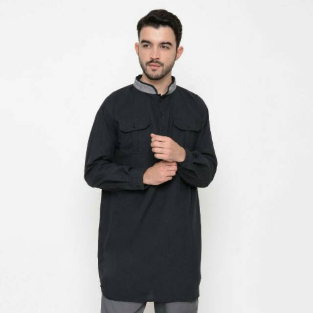 Baju Muslim - Gamis Hamzah zayidan Hitam