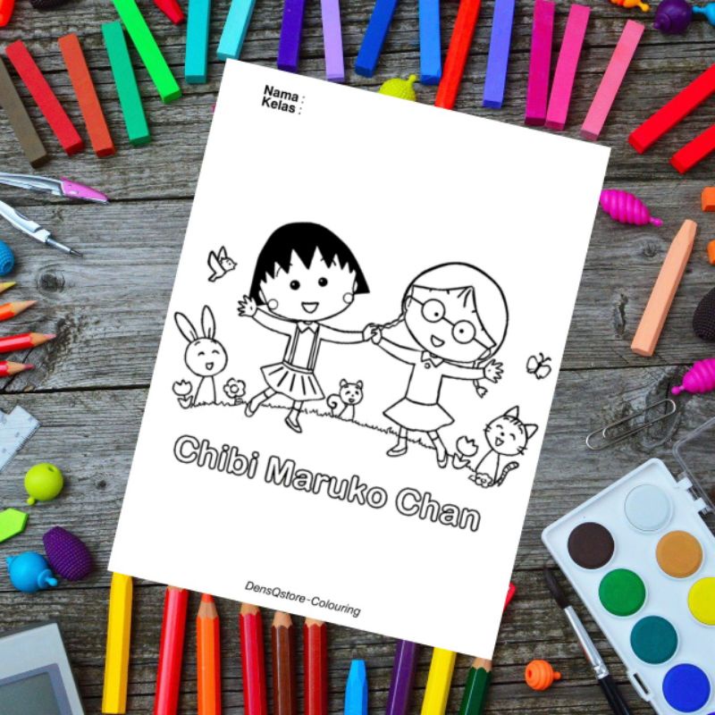 

Kertas Mewarnai Anak Tema Chibi Maruko Chan / Kertas Gambar (10 Lembar Gambar)