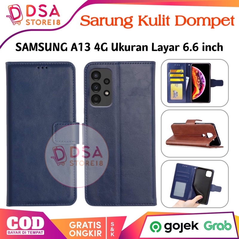 Case Samsung A13 / Casing Samsung A13 / 4G 5G Leather Case Flip Cover Wallet Dompet Hp Casing Kulit