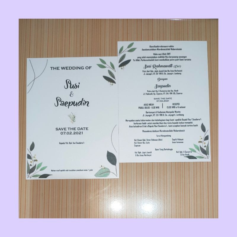 undangan pernikahan single cover (soft cover)