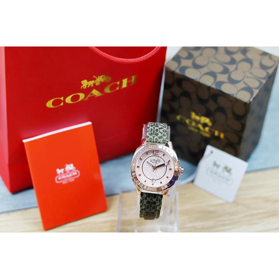 JAM TANGAN WANITA / JAM TANGAN CEWEK COACH TALI KULIT BEST SELLER COD ATX665