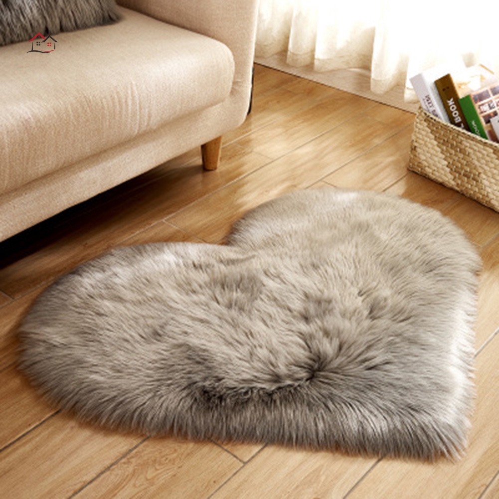 Nu Heart Shaped Rugs Artificial Wool Soft Area Mat Non Slip Rugs For Bedroom Shaggy Carpet Mats Id Shopee Indonesia