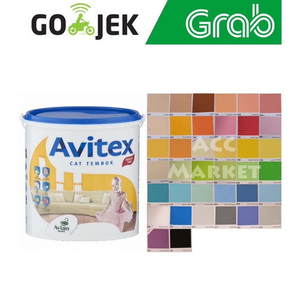 GOJEK Cat Avitex Avian 5 kg Dinding Tembok Rumah Interior GOJEK Cat Avitex Avian 5 kg Dinding Tembok Rumah Interior