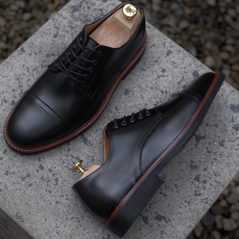 Klasen Black Oxwalker Sepatu Formal Pria Pantofel Kulit Hitam