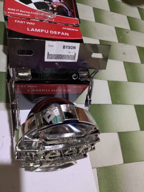 Lampu jeep byson satu set dudukan / lampu depan byson custom / refletor byson bison jeep