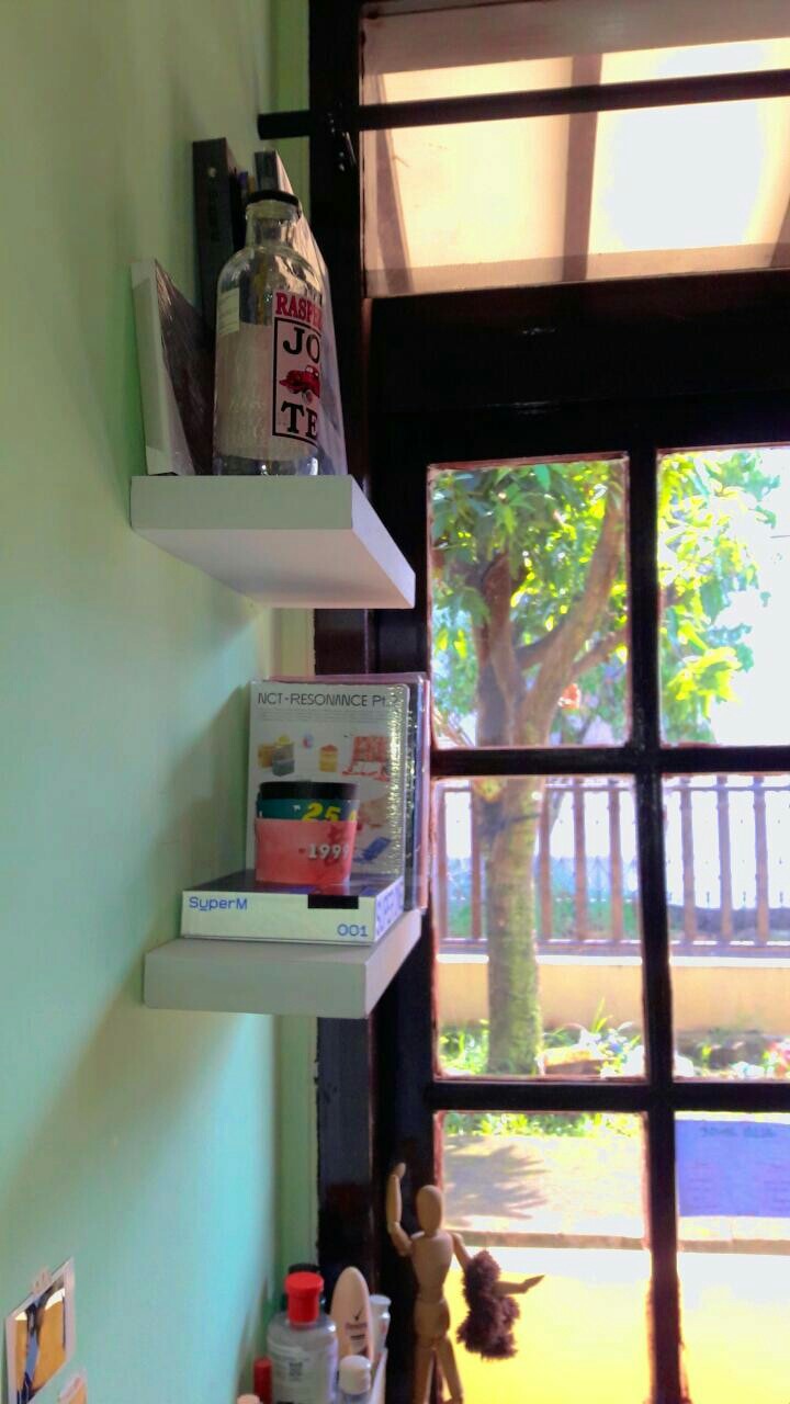 [tanpa Bor] Ambalan Rak Dinding Gantung . Uk Panjang 40,40cm X Lebar 15cm