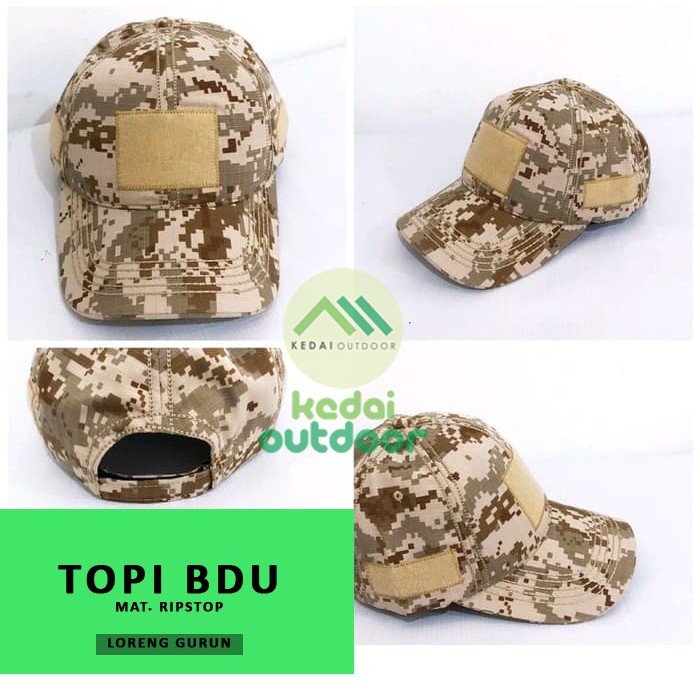Topi Loreng Gurun - Topi Army - Topi Bdu Path - Topi Pria