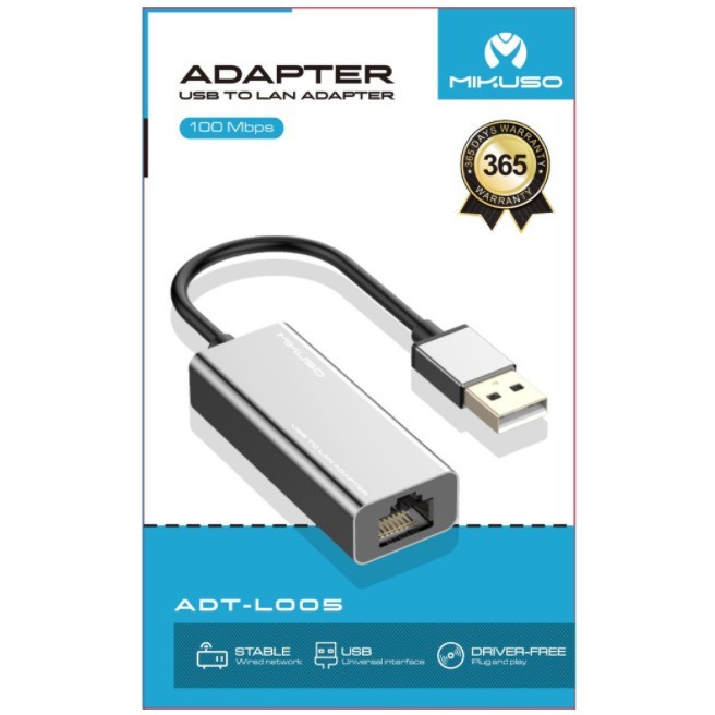 Usb to Lan Mikuso ADT-L005 Kabel USB to LAN Adapter 100MBps