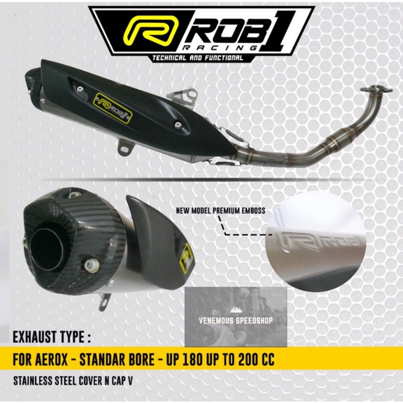 Knalpot Rob1 Nmax / Aerox / Nmax Aerox New Bore Up 180CC - 200CC Vcap