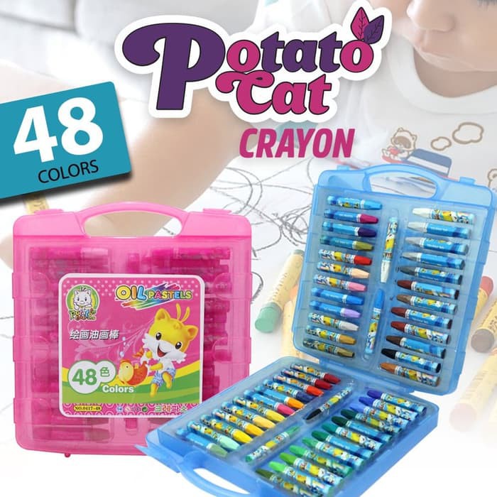 POTATO CAT CRAYON 48 WARNA Crayon Oil Pastel Set 48 Color