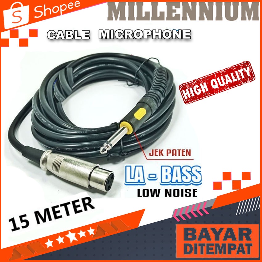 Kabel Mic La Bass Panjang 15 Meter Bisa Untuk Semua Mic Kabel