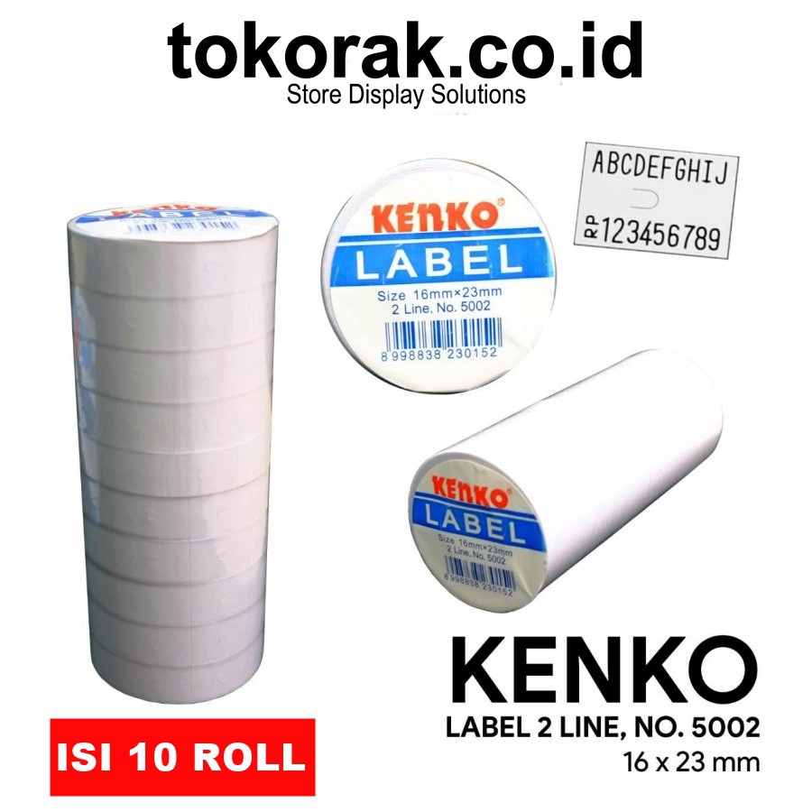 

RB KENKO STICKER LABEL HARGA 2 BARIS LINE ISI REFILL STIKER 2 LINE PRICE LABEL MX6600A