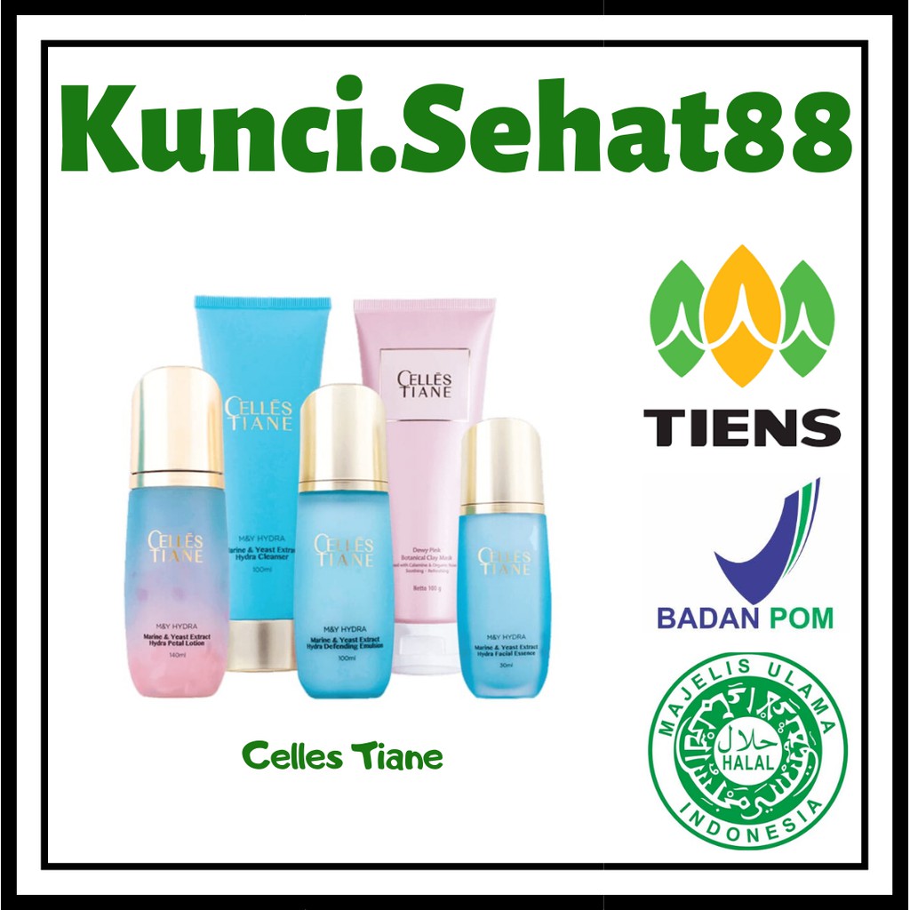 Tiens Celles Tiane Skincare Perawatan Wajah Glowing / Jerawat Facialwash Claymask Emulsion Lotion