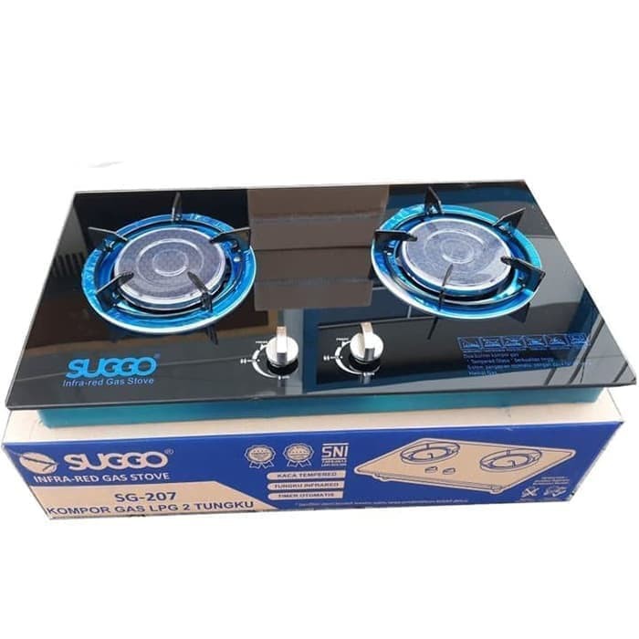 Kompor Tanam Kaca 2 Tungku  SUGGO SG 207 Api Infra RED