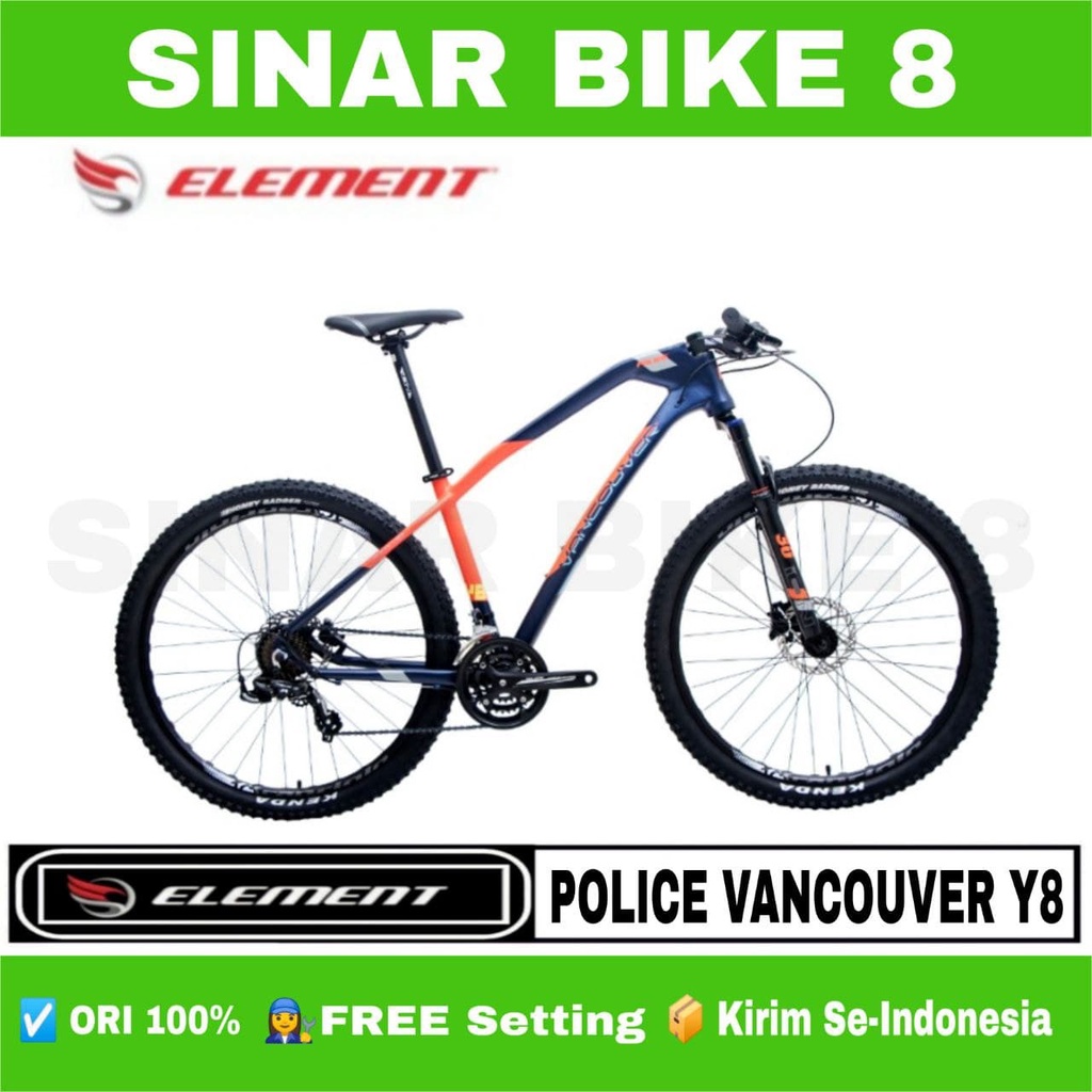 Sepeda Gunung MTB ELEMENT VANCOUVER Y8 Ukuran 27.5 Inch Alloy 24 Speed