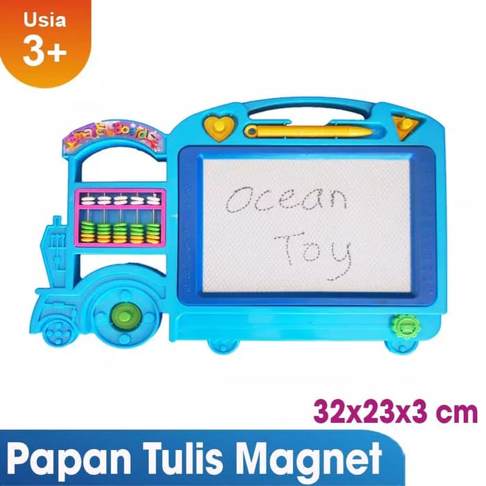 MAINAN EDUKASI ANAK-MAGNETIC DRAWING BOARD PAPAN TULIS MAGNET KERETA