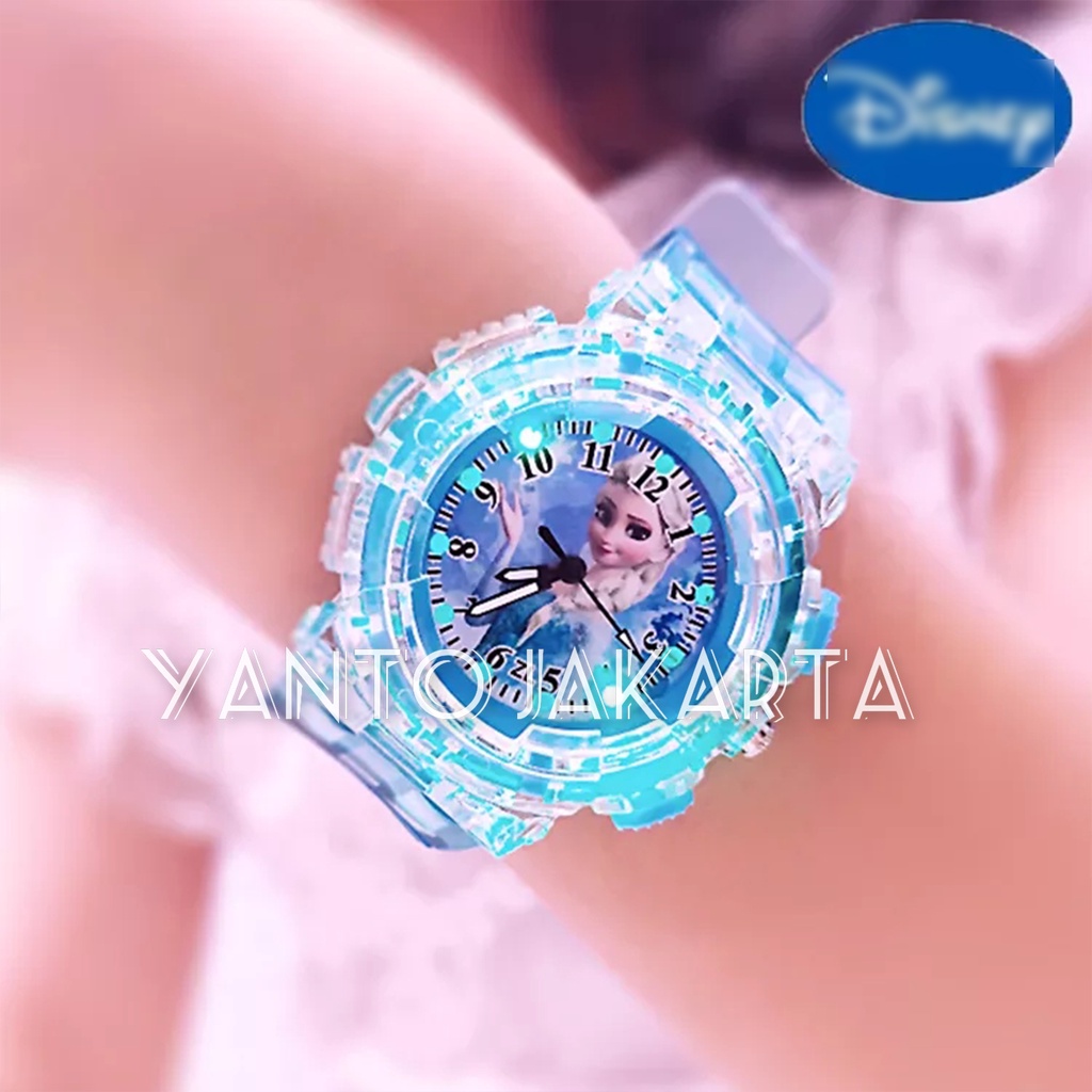 JAM TANGAN FROZEN ANAK PEREMPUAN LAMPU WARNA WARNI