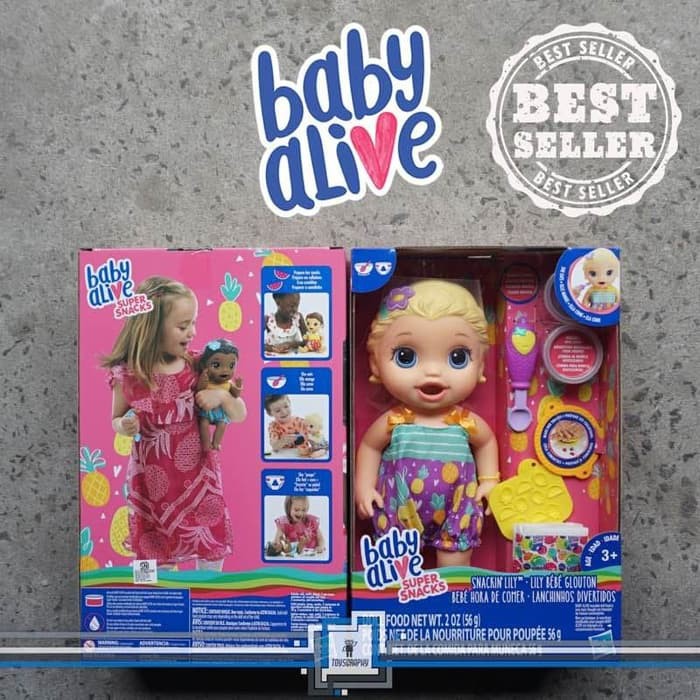 Promo Baby Alive SNACKIN LILY Bisa makan poop Boneka bayi Mainan bayi