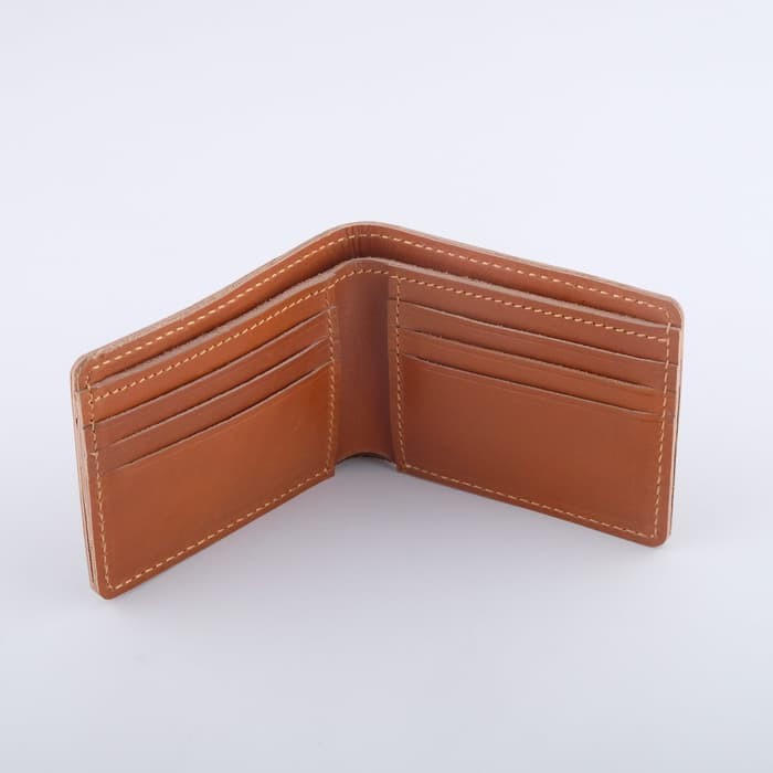 dompet pria kulit asli bifold model saku diluar warna tan - PHWL083