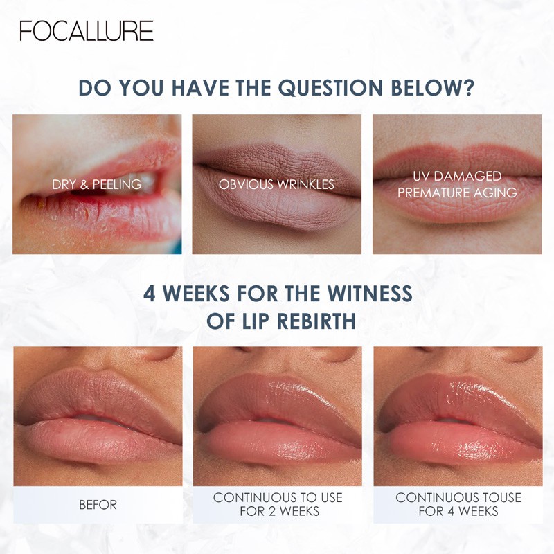 FOCALLURE Long Weating Moisturing Lip Gloss Lip Plumper Glossy Lip Care Cosmetic