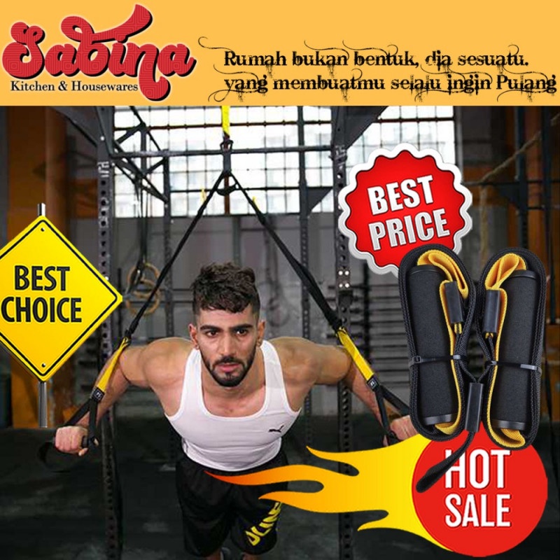 Tali Stretching Pemanasan Peregangan Otot Yoga Fitness Gym Power Rope