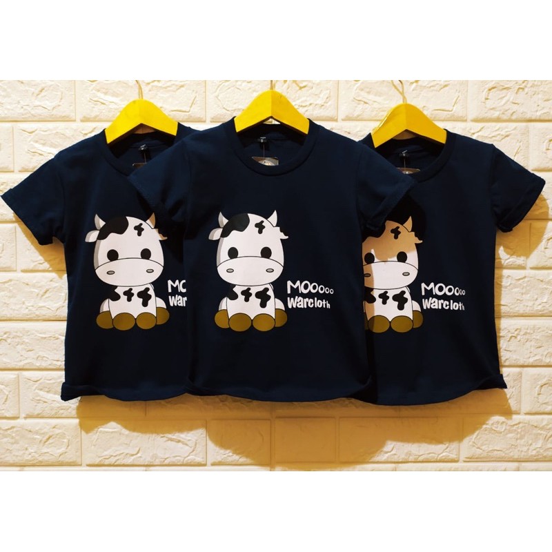 Baju Kaos Anak Distro Sapi Navy Dijamin bahan adem - Termurah - anak umur 1-8 Tahun