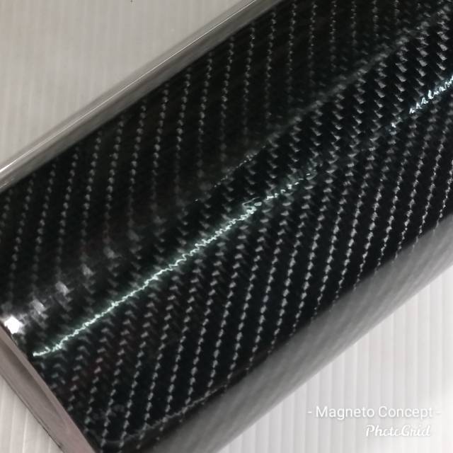 Stiker Motor Skotlet Carbon 6D Glossy L50cm x P100cm Sticker Merk MCFix 6 Dimensi Kilap Body Knalpot Spion Tahan Panas