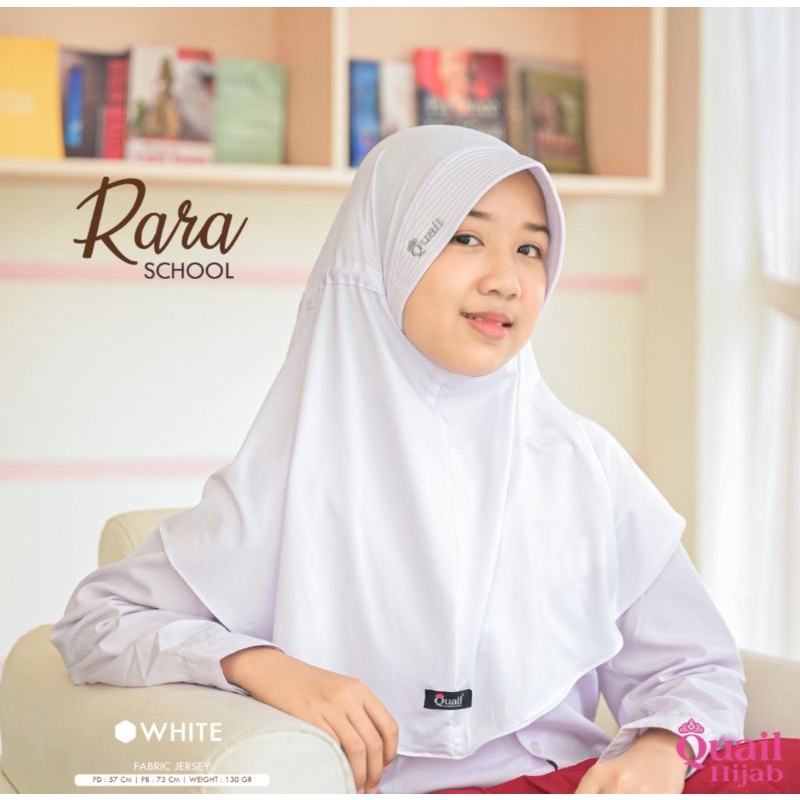 Jilbab anak sekolah putih Rara Original Quail Hijab