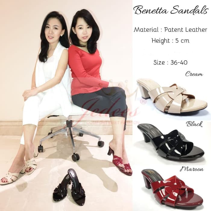 Sepatu Wanita JEDEES BENETTA Sandals / Block Heels / Hak Tahu / Hak Chunky 5cm