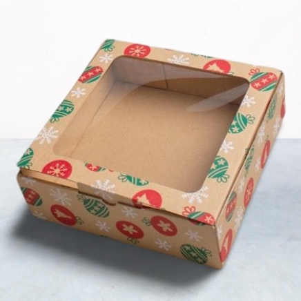 

(ISI 10) KARDUS HAMPERS NATAL BOX PACKAGING PUDDING GIFTBOX DAN SOUVENIR CHRISTMAS DUS MIKA 22X22X8 CM