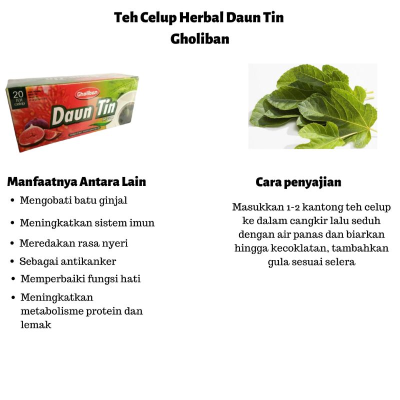 

Teh Celup Daun Tin Gholiban Isi 20 Kantong Teh Celup