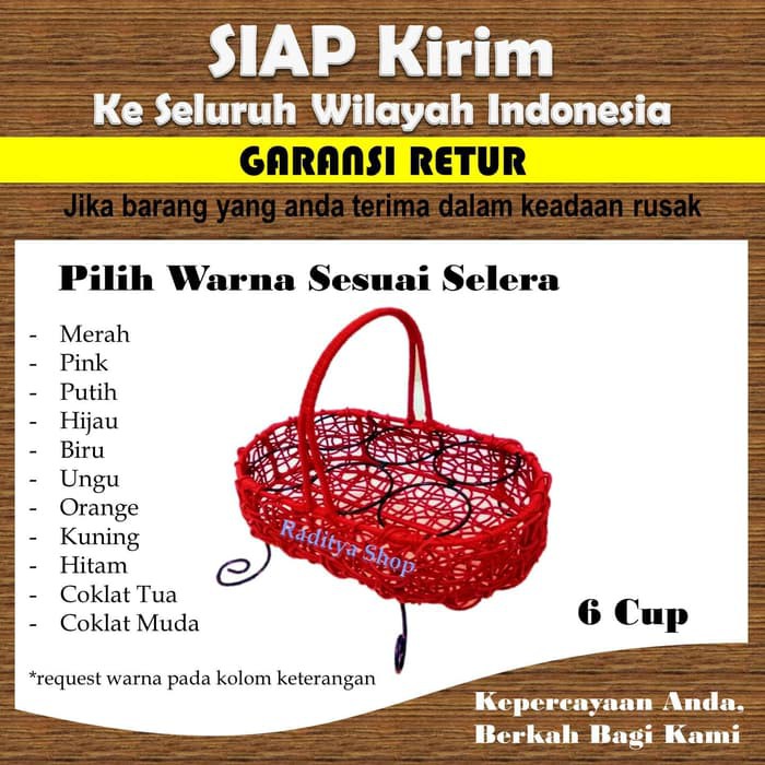 TERMURAH / Keranjang Aqua 6 Cup - Tempat Aqua - Wadah Aqua - Keranjang Rotan