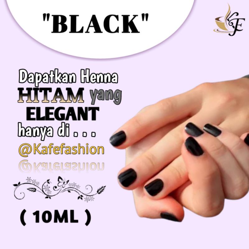 ( 10ML ) Hitam Nail Henna Apple Cetar Elhaura kutek Halal Sah Sholat Warna Black Kuteks Muslimah Hena Kuku Awet Tidak Mudah Luntur Sisten Tuffah