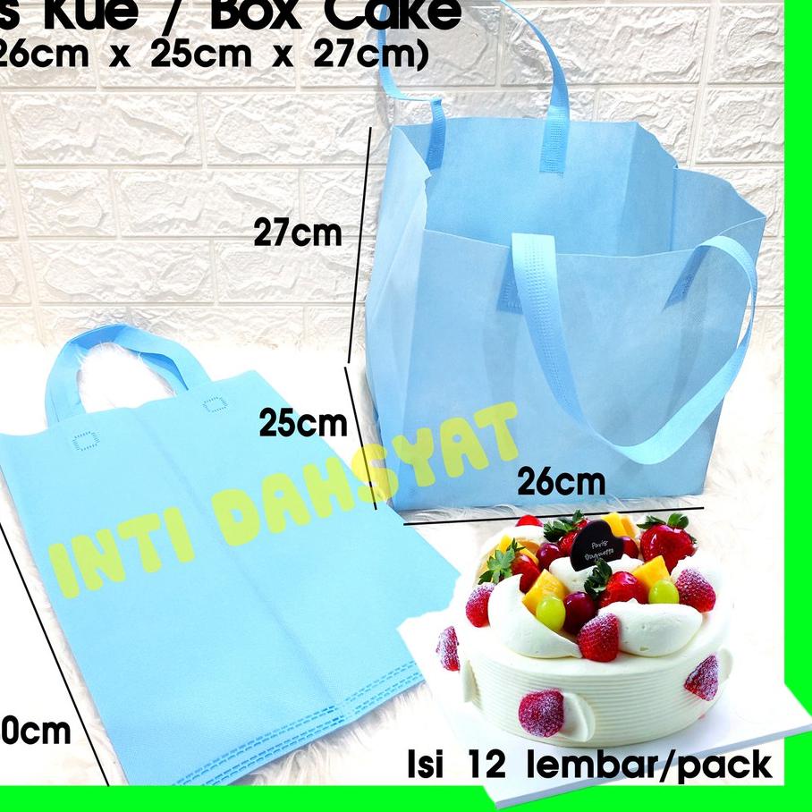 

Tas KUE / Box Cake Spunbond Goodie Bag Size 25 isi 12lembar 26cm x 25cm x27cm Tas Nasi Kotak Box Bag dan KUAT ダ