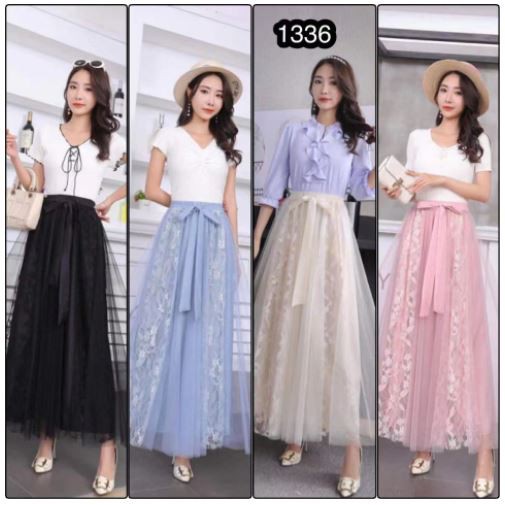 Rok Wanita - Rok Tutu Wanita panjang import #6331 -Pink, Biru, Cream & Hitam