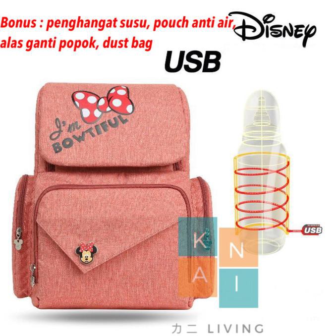 PROMO TAS RANSEL TAS BAYI DIAPER BAG ORIGINAL DISNEY TOUCH MINNIE - TOUCH PINK