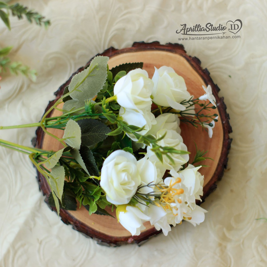 Craft Bunga Artificial Rose Itali - Putih