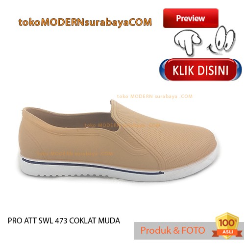PRO ATT SWL 473 COKLAT MUDA Sepatu Wanita Sepatu Slip On Karet