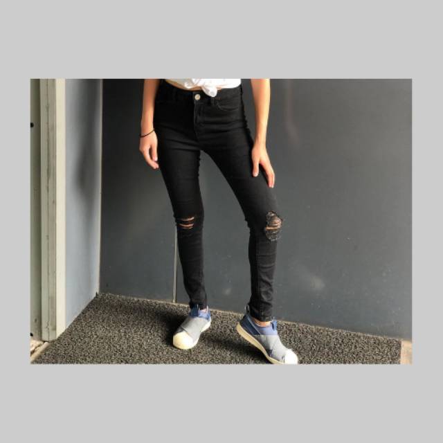 ANKO ANKLE RIPPED SKINNY FIT JEANS