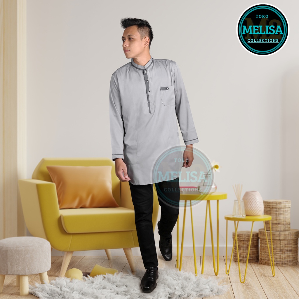 Baju Koko Kurta Lengan Panjang Baju Koko Fashion Muslim Pria Dewasa Terbaru Bahan Katun Tesla Premium / Baju Koko Pakaian Muslim Pria