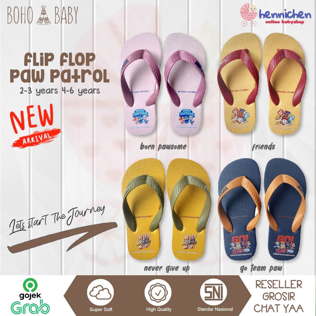 BOHOPANNA FLIP FLOPS PAW PATROL / BP X OT SENDAL ANAK SENDAL JEPIT ANAK PAW PATROL  1-6 thn