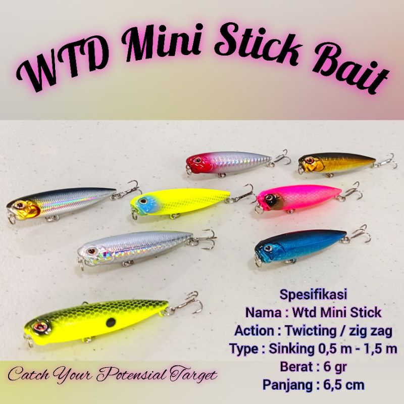 WTD Mini Stick Bait Ultralight Lure Sinking 6gr