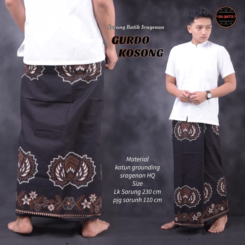 GURDO KOSONG 2 SARUNG SARONG BATIK PRIA ASLI SOLO COWOK DEWASA MOTIF BATIK LEBARAN PREMIUM ALL SIZE 