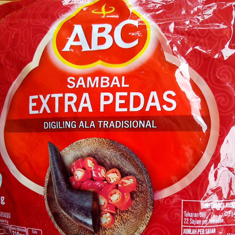 PACK - ABC Saus Sambal Asli Sachet Isi 22 x 8 gr Extra Pedas Saos Tomat Sauce Cabe Tomato Ketchup Ekstra 8 18 gr