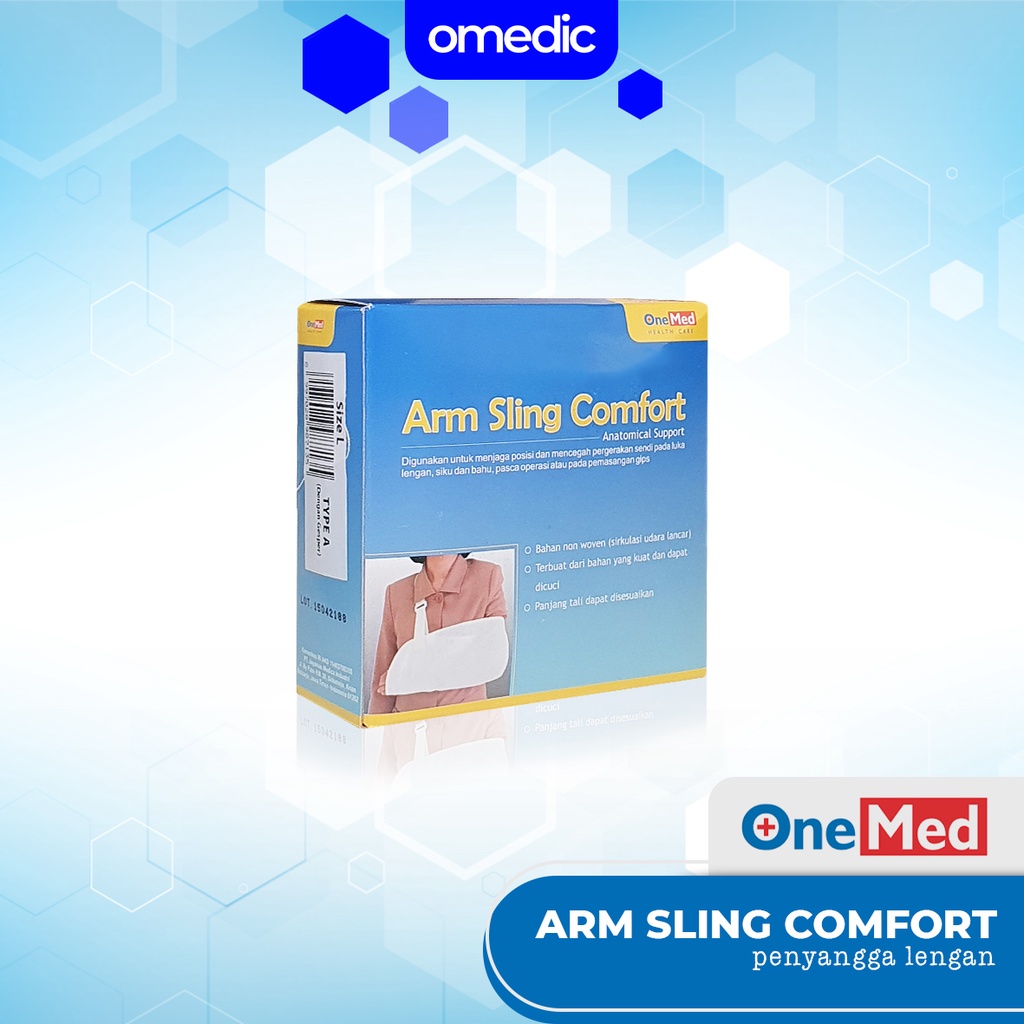 OneMed Arm Sling Comfort Penyangga Lengan Gendongan Siku Non Woven Shopee Indonesia